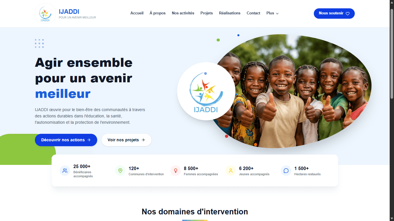Conception et développement du site institutionnel d'IJADDI